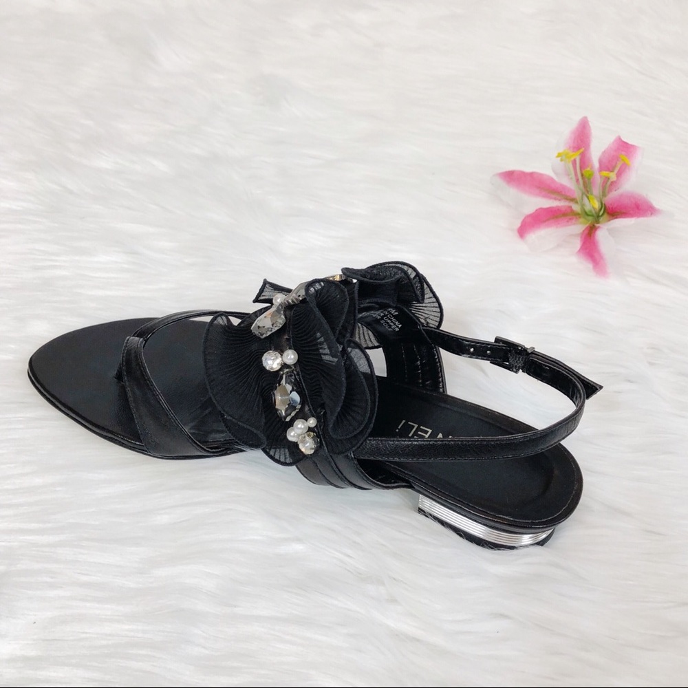 Jeweled Ruffle Thong Sandals by Vaneli, Size 9 - Picture 6 of 6